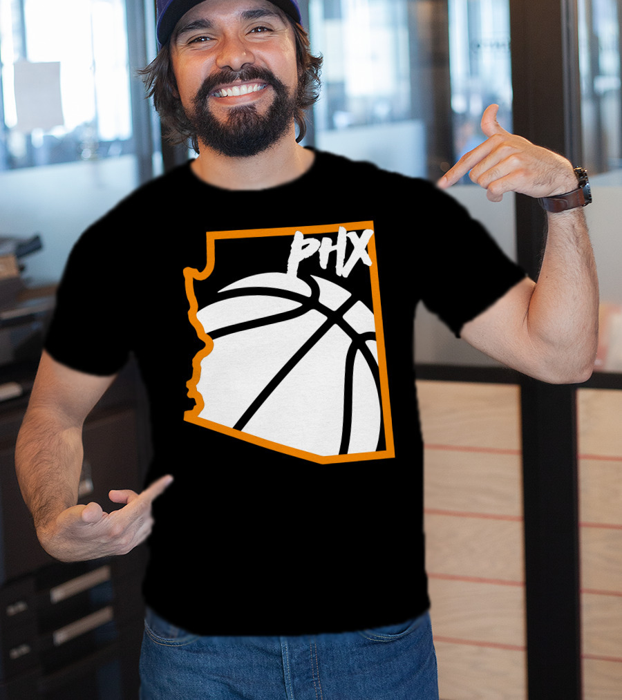 Phx Basketball Arizona Outline Style T-Shirt