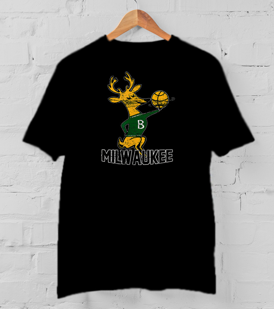 Milwaukee Bucks Retro Deer Basketball T-Shirt