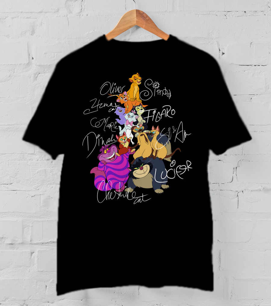 Oliver Simba Marie Figaro Cheshire Cat Yzma Dinah Lucifer Si And Am T-Shirt
