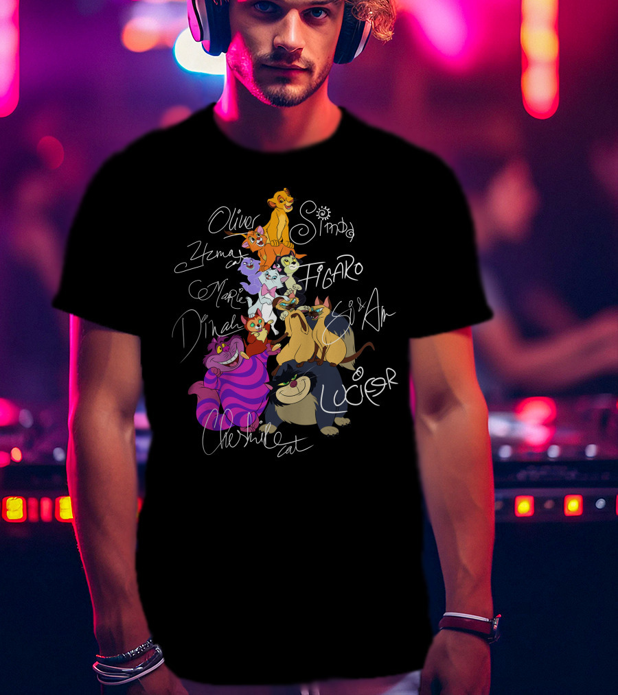 Oliver Simba Marie Figaro Cheshire Cat Yzma Dinah Lucifer Si And Am T-Shirt