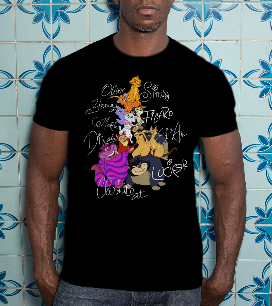 Oliver Simba Marie Figaro Cheshire Cat Yzma Dinah Lucifer Si And Am T-Shirt