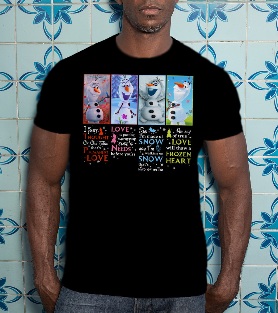 Olaf Permanent Love Frozen Heart Snow T-Shirt