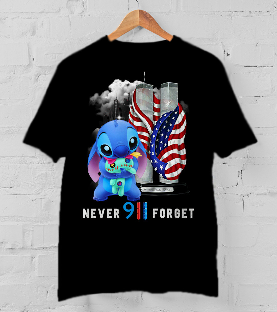 Never Forget Stitch 9/11 Tribute T-Shirt