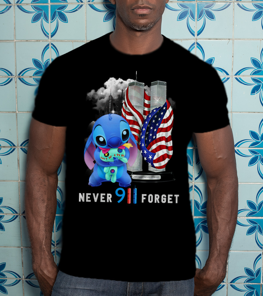 Never Forget Stitch 9/11 Tribute T-Shirt