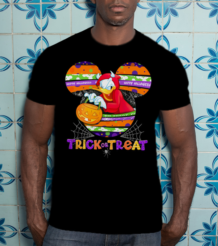 Donald-D Trick Or Treat Happy Halloween Mickey Ears T-Shirt