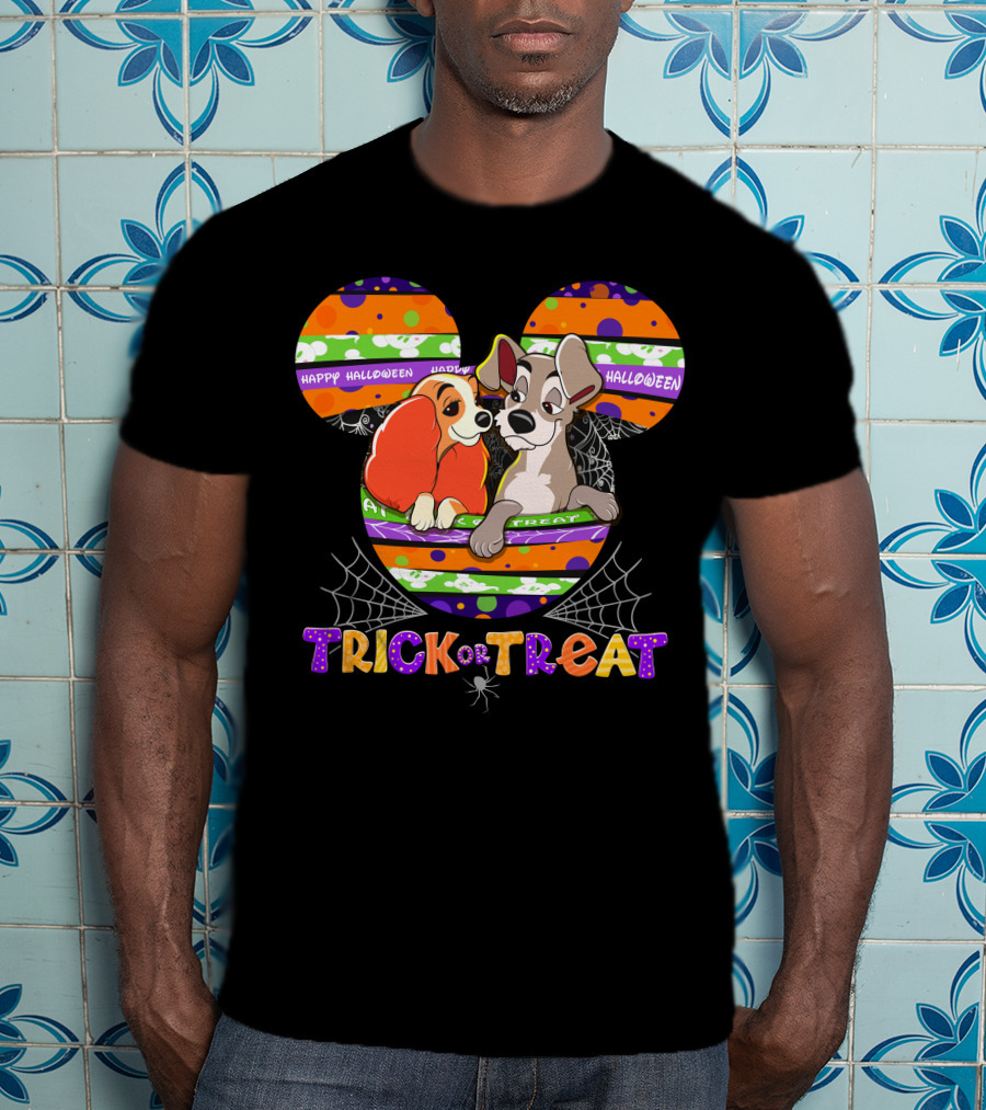Trick Or Treat Lady And The Tramp Happy Halloween T-Shirt