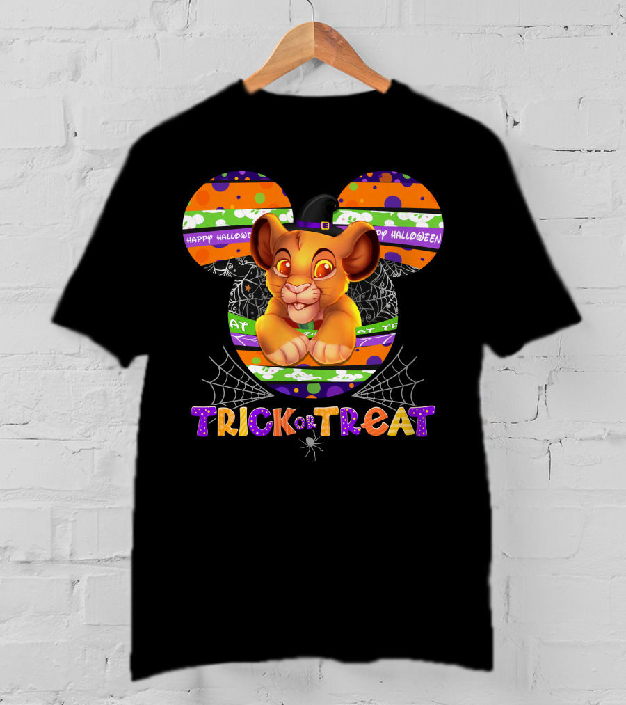 Trick Or Treat Simba Halloween Happy Halloween Mickey Mouse T-Shirt