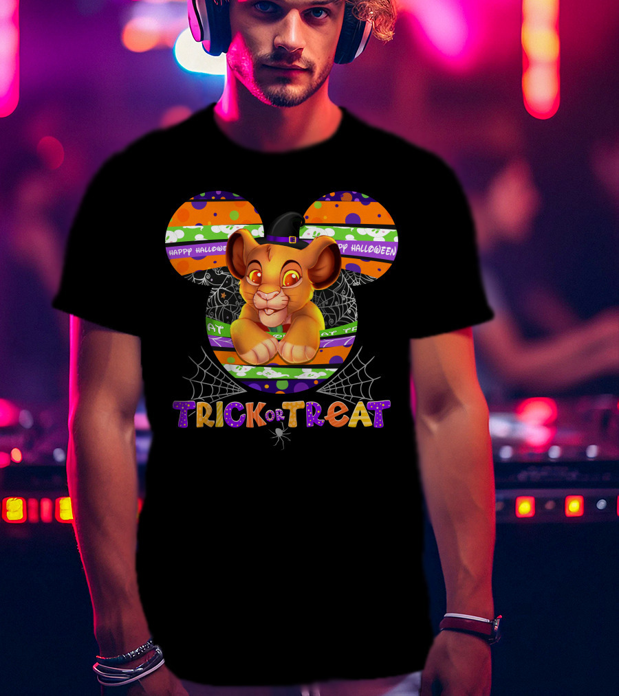 Trick Or Treat Simba Halloween Happy Halloween Mickey Mouse T-Shirt