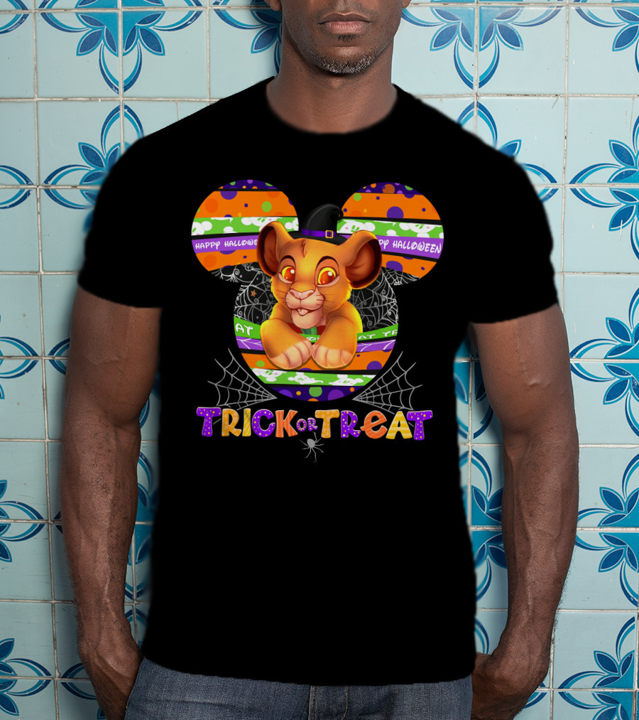 Trick Or Treat Simba Halloween Happy Halloween Mickey Mouse T-Shirt