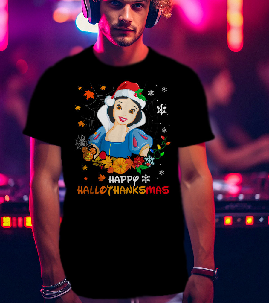 Happy Hallothanksmas Snow White Holiday Fusion T-Shirt