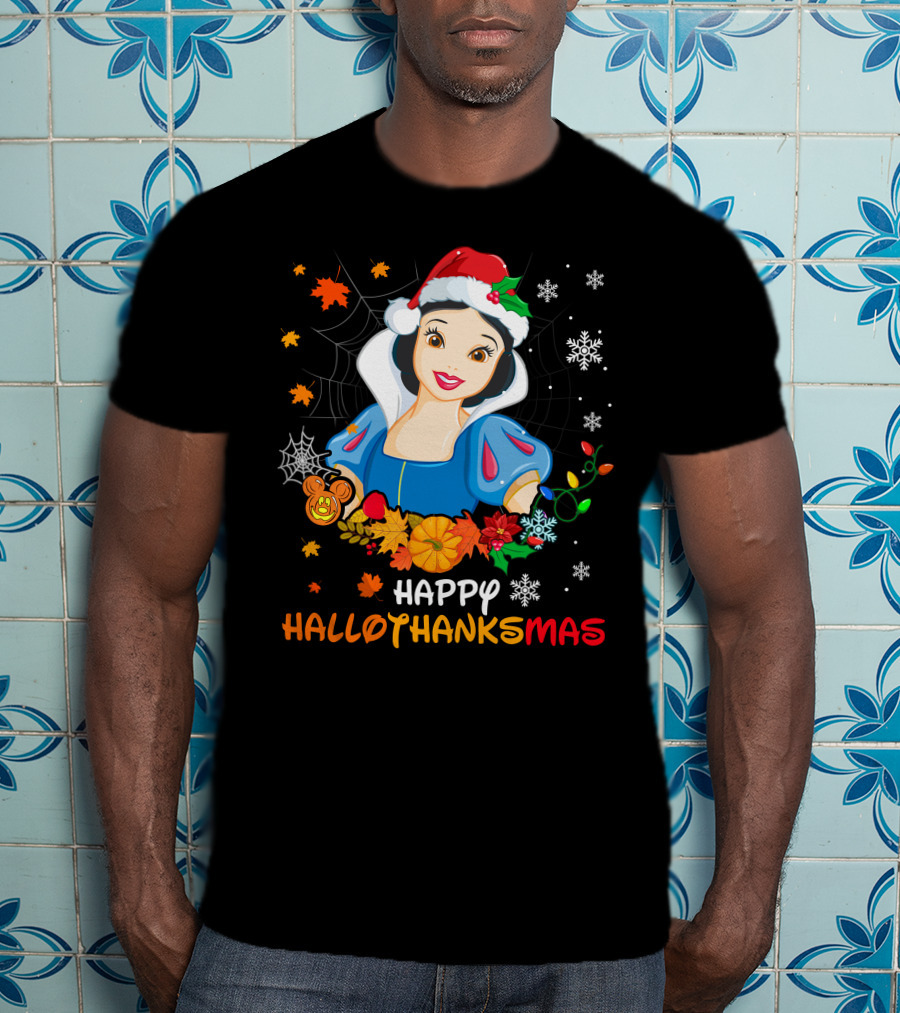 Happy Hallothanksmas Snow White Holiday Fusion T-Shirt