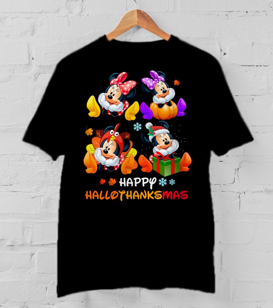 Happy Hallothanksmas Minnie Mouse Seasons T-Shirt