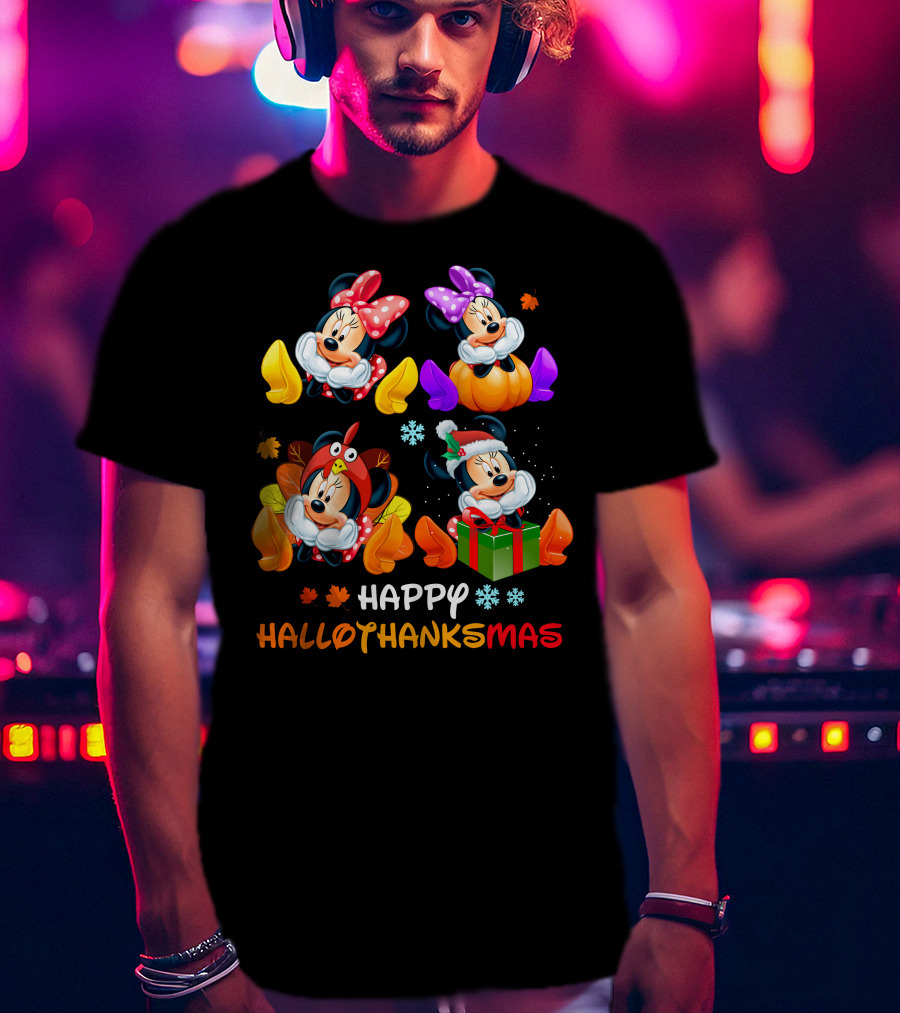 Happy Hallothanksmas Minnie Mouse Seasons T-Shirt