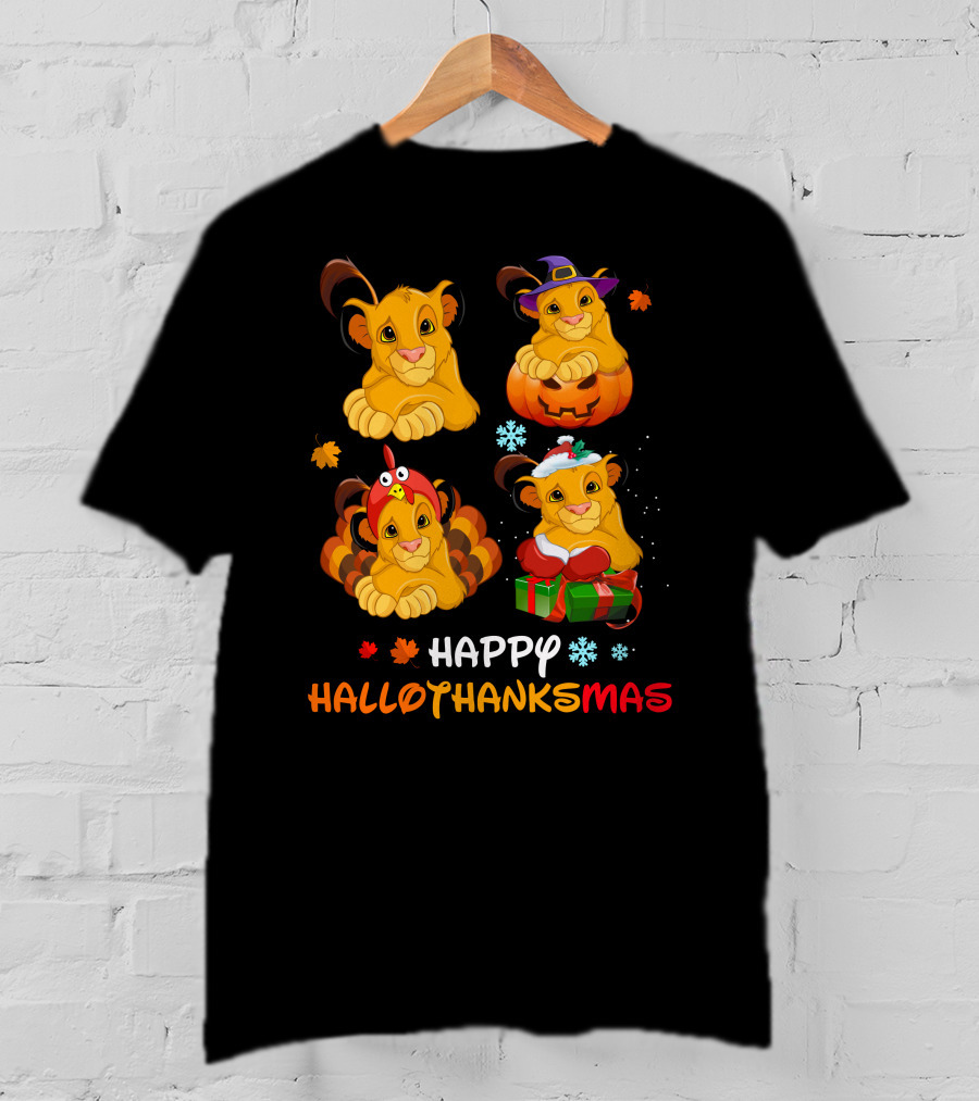 Happy Hallothanksmas Simba Pumpkin Turkey Presents T-Shirt