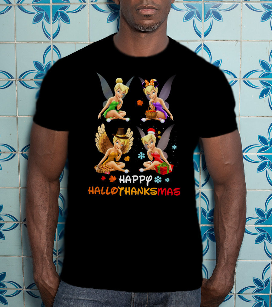 Happy Hallothanksmas Tinkerbell Seasonal Celebration T-Shirt
