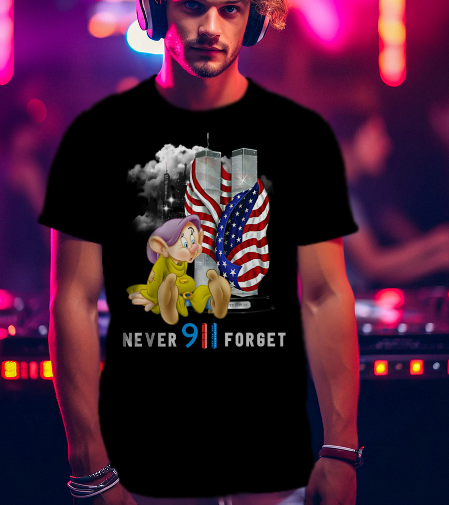 Never Forget 9/11 Dopey Flag Twin Towers T-Shirt