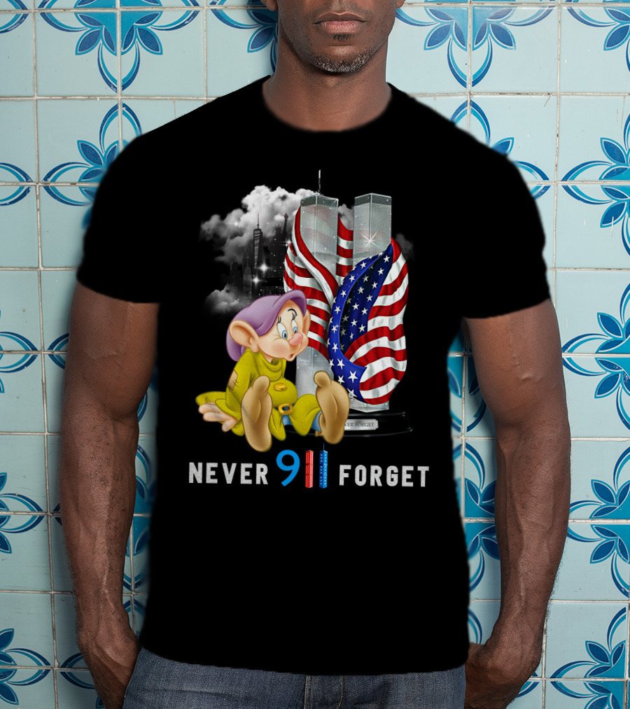 Never Forget 9/11 Dopey Flag Twin Towers T-Shirt