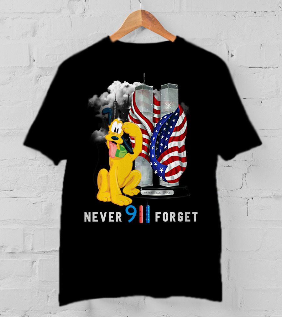 Never 9 11 Forget Pluto Twin Towers Memorial Tribute T-Shirt