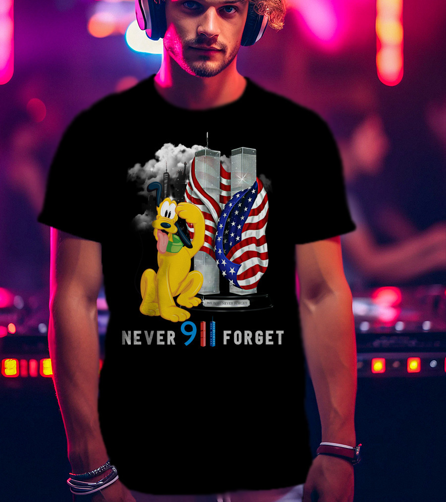 Never 9 11 Forget Pluto Twin Towers Memorial Tribute T-Shirt