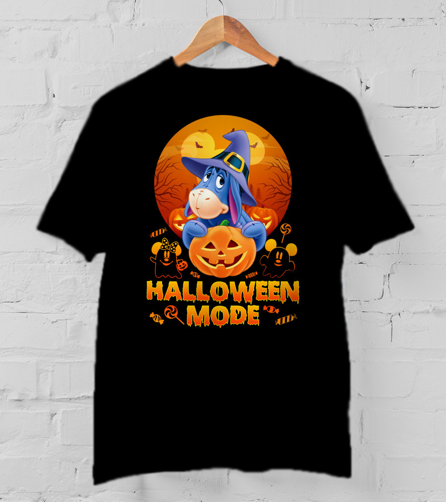 Eeyore Halloween Mode Pumpkins And Candy T-Shirt
