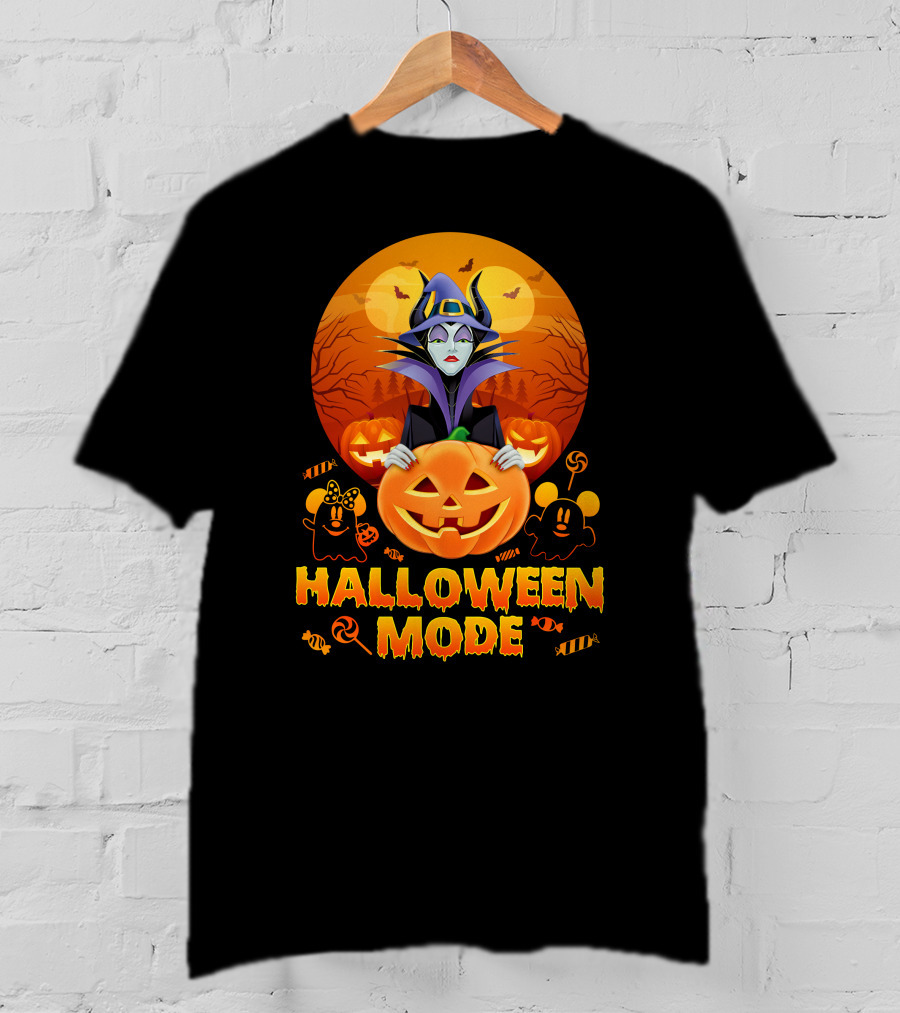 Maleficent Halloween Mode Pumpkin Patch Ghosts Bat Candy T-Shirt