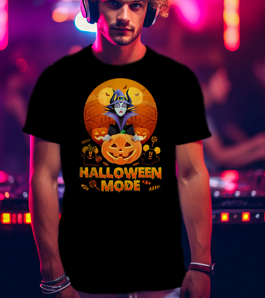 Maleficent Halloween Mode Pumpkin Patch Ghosts Bat Candy T-Shirt