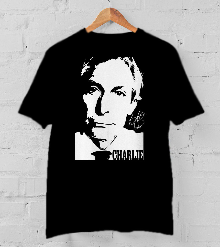 Charlie Thanks For Mermories Black And White T-Shirt