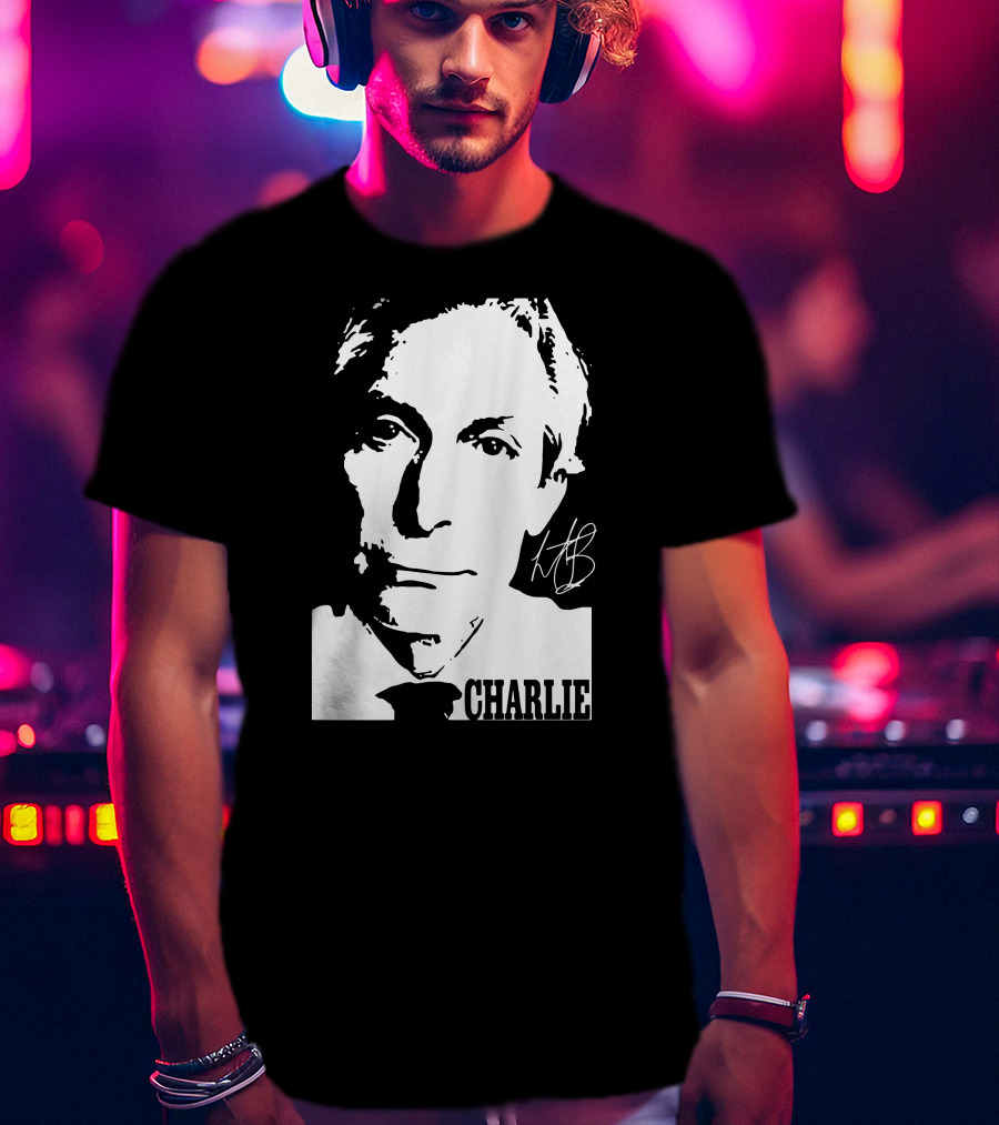 Charlie Thanks For Mermories Black And White T-Shirt