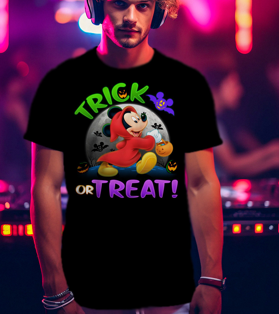 Trick Or Treat Mickey Mouse Halloween Night T-Shirt