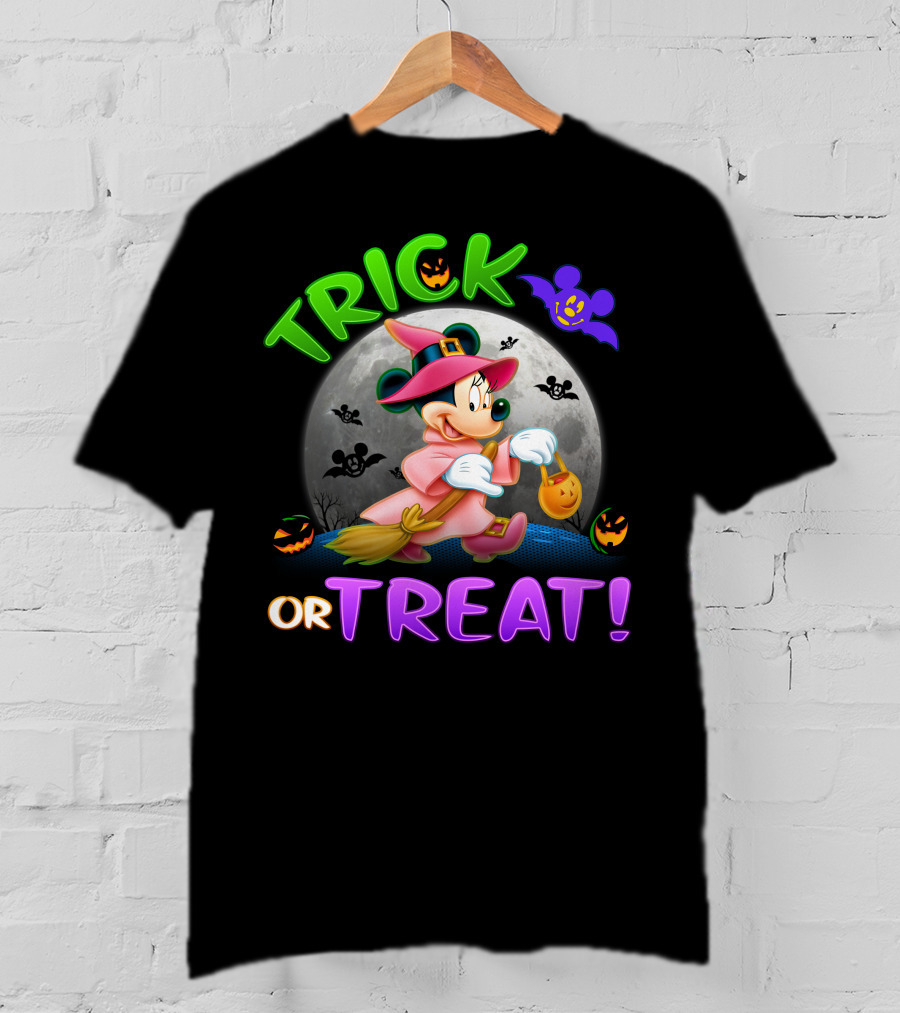 Minnie Halloween Trick Or Treat Moon Witch Costume T-Shirt