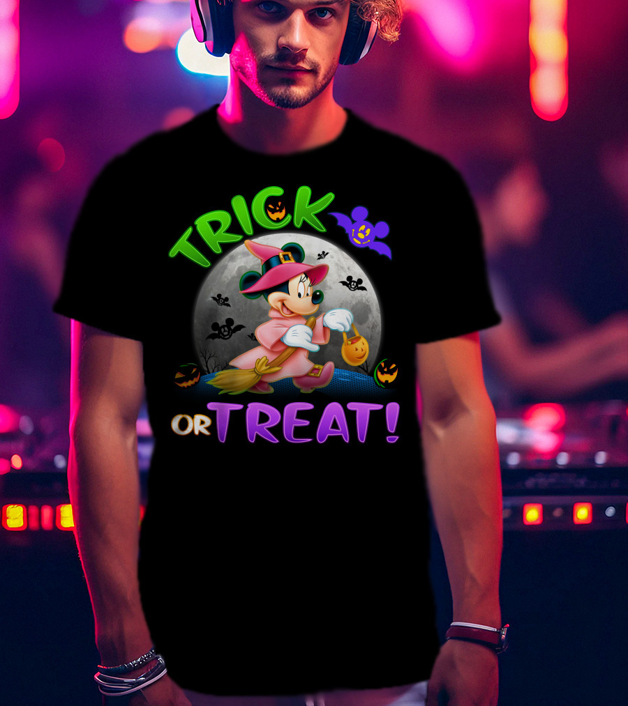 Minnie Halloween Trick Or Treat Moon Witch Costume T-Shirt