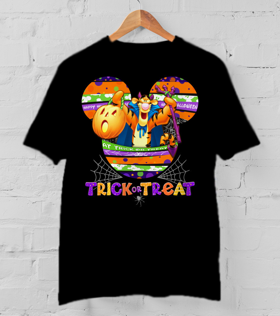 Tigger Trick Or Treat Happy Halloween Mickey Ears T-Shirt