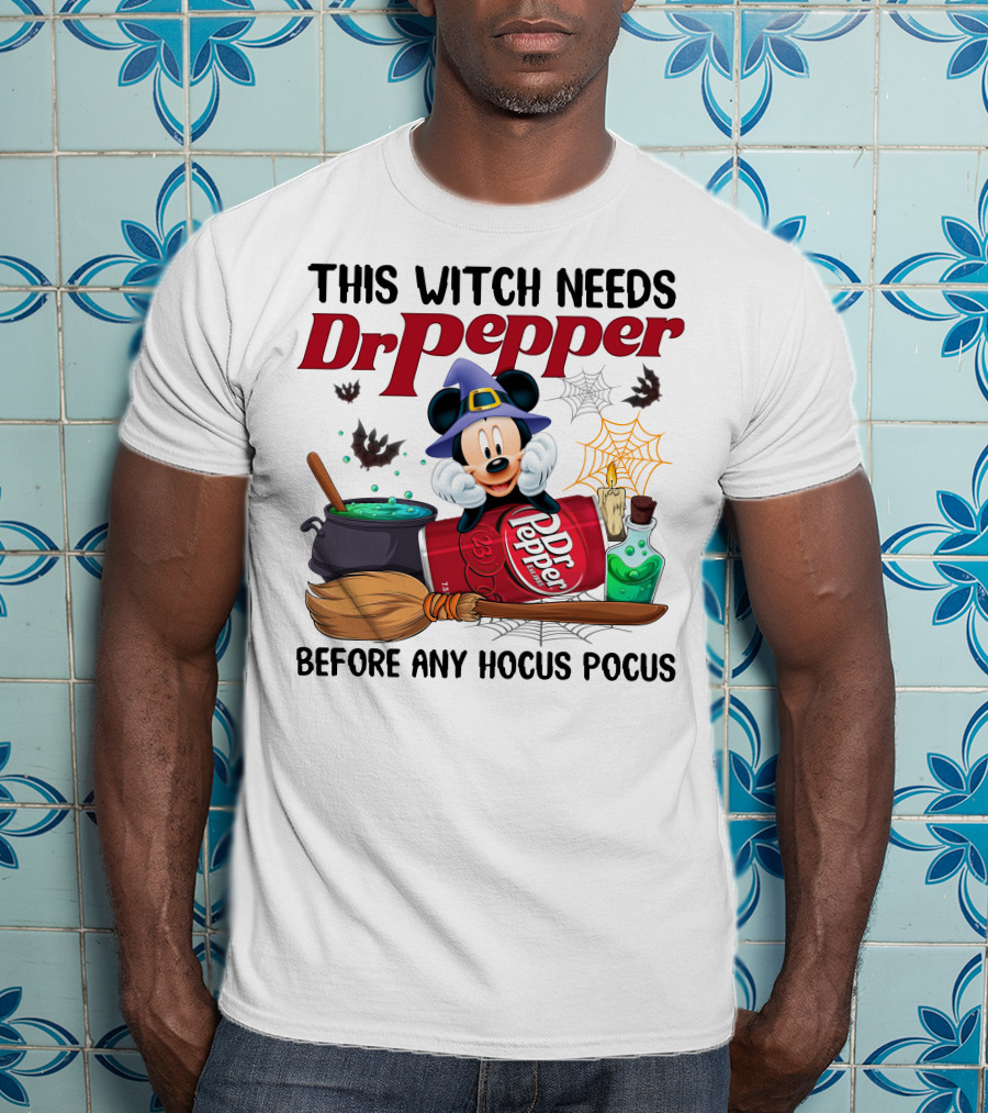 This Witch Needs Dr Pepper Mickey Mouse Hocus Pocus Magic T-Shirt