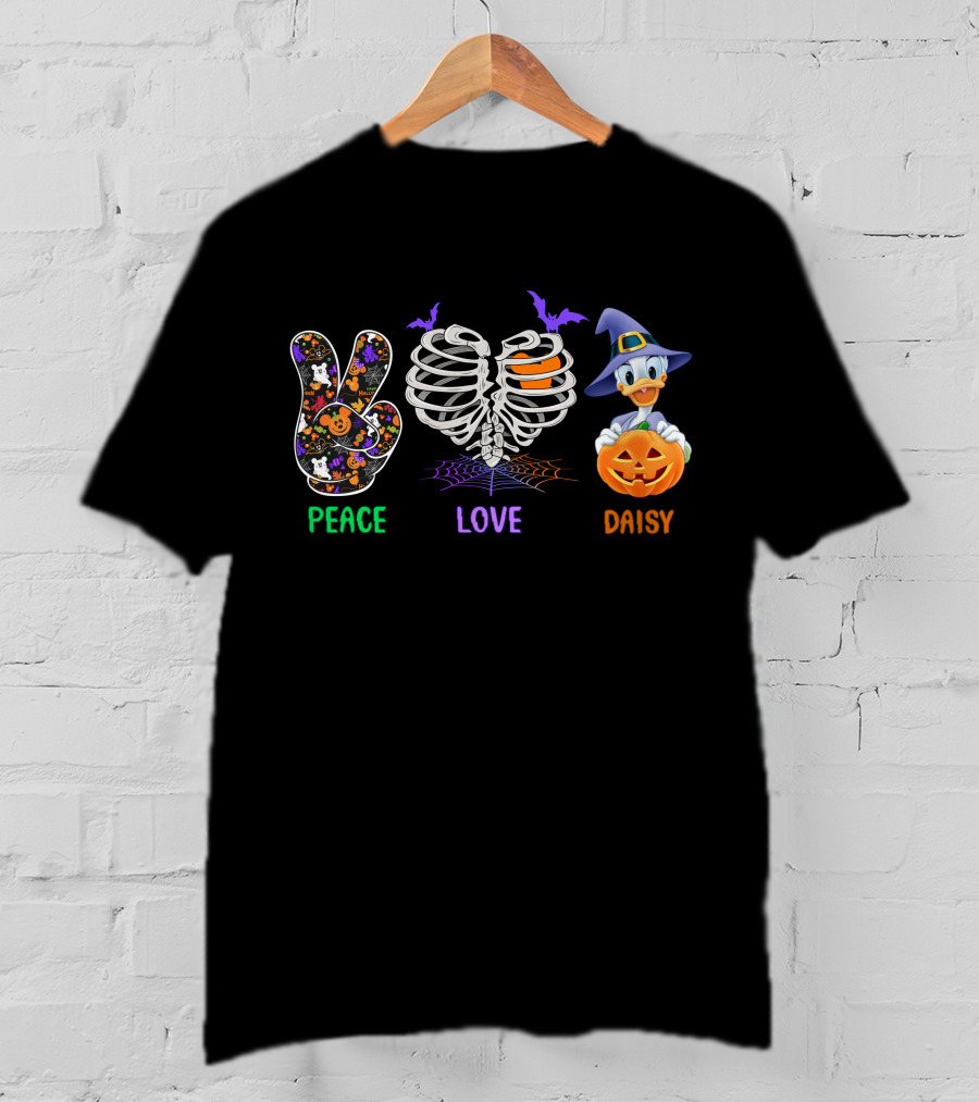 Peace Love Daisy Halloween Icons T-Shirt