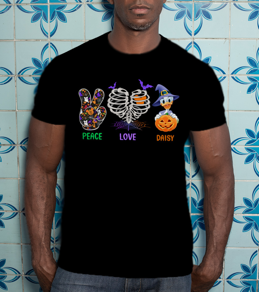 Peace Love Daisy Halloween Icons T-Shirt