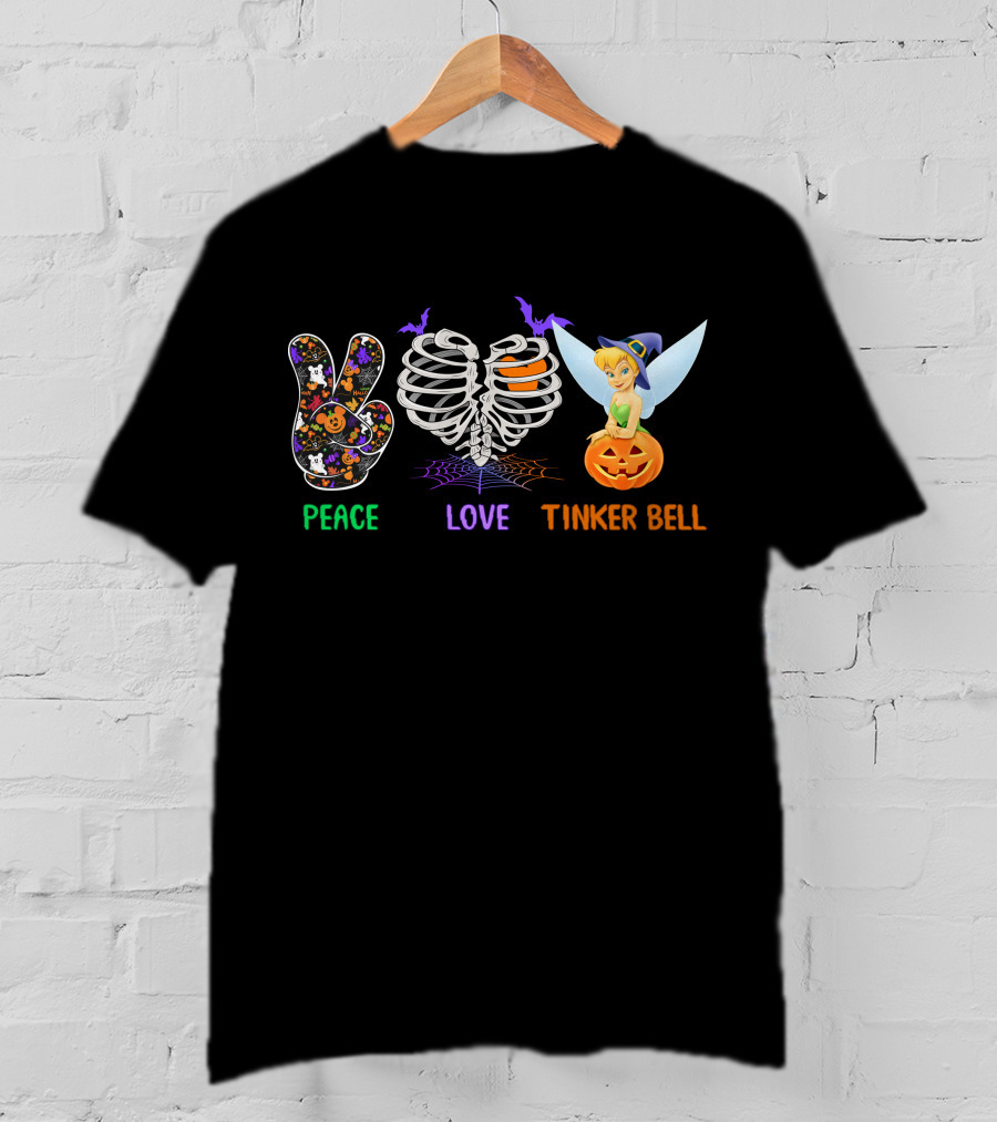 Peace Love Tinker Bell Halloween Theme T-Shirt