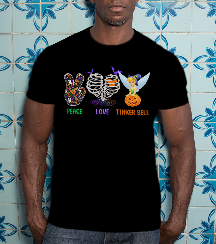 Peace Love Tinker Bell Halloween Theme T-Shirt
