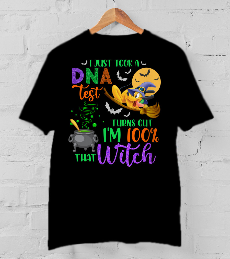 I Just Took A Dna Test Turns Out I'm 100% That Witch Halloween Bats Cauldron Pluto-D T-Shirt