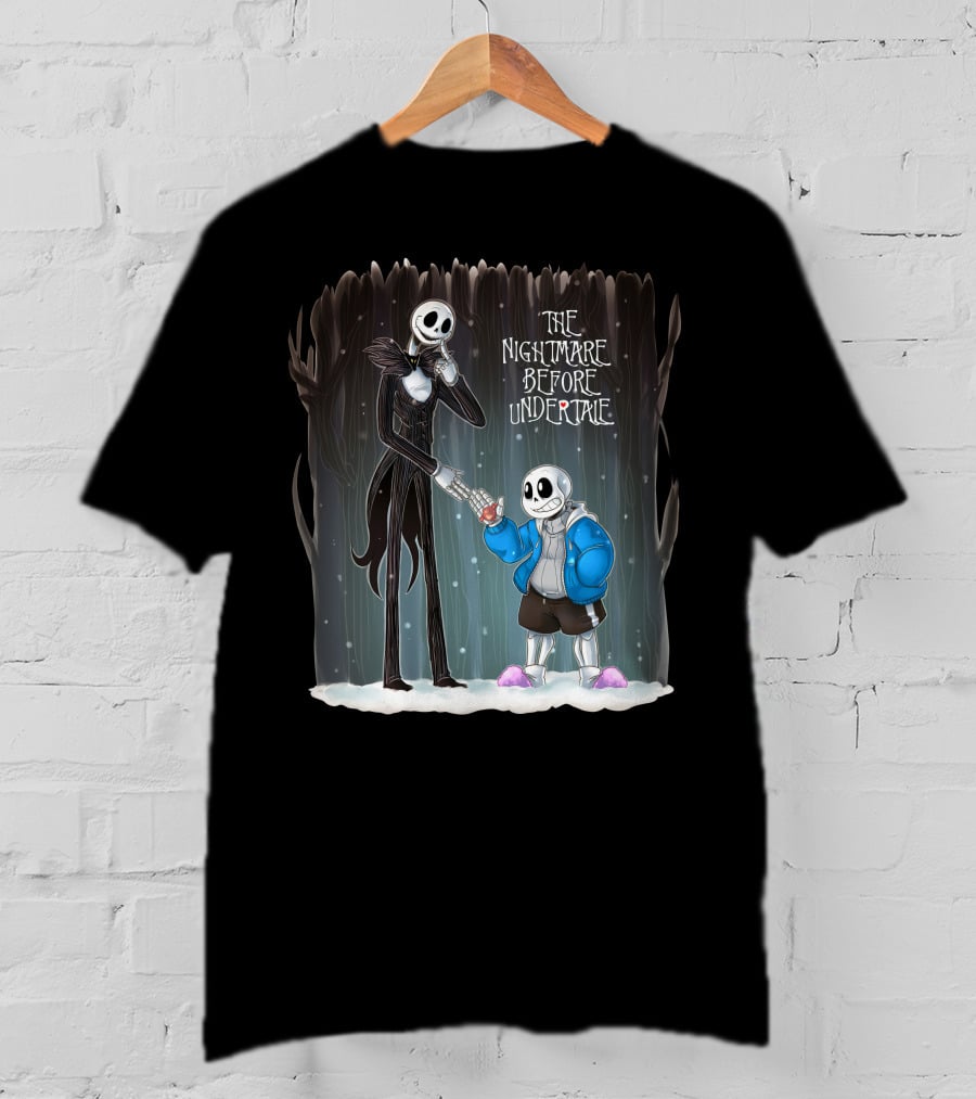 The Nightmare Before Undertale Skeleton Characters Collaboration T-Shirt