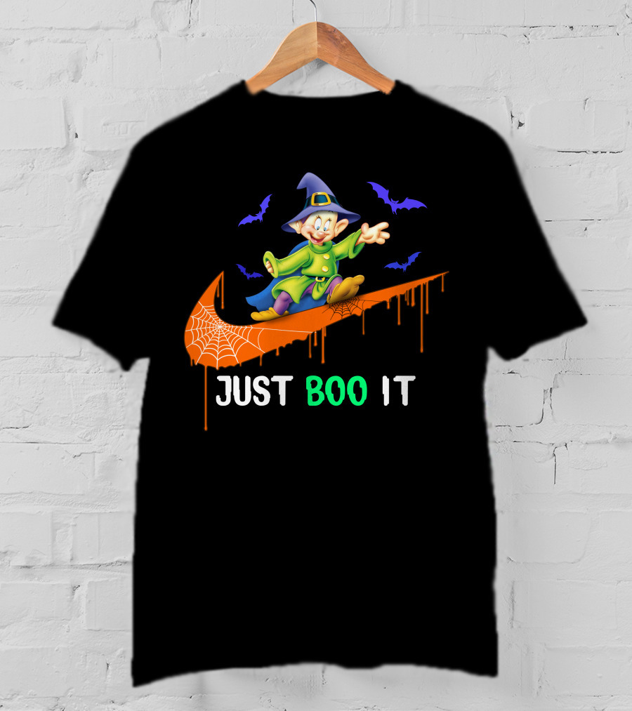 Just Boo It Dopey Halloween Bats Nike Swoosh T-Shirt
