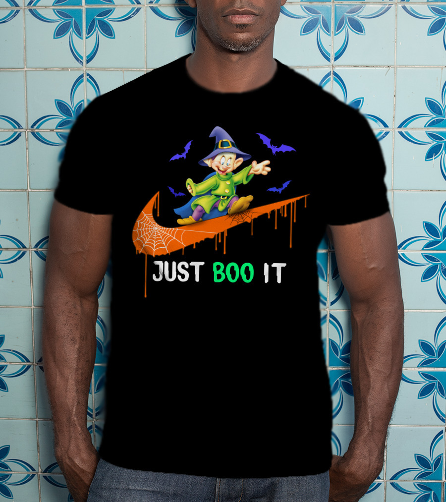 Just Boo It Dopey Halloween Bats Nike Swoosh T-Shirt