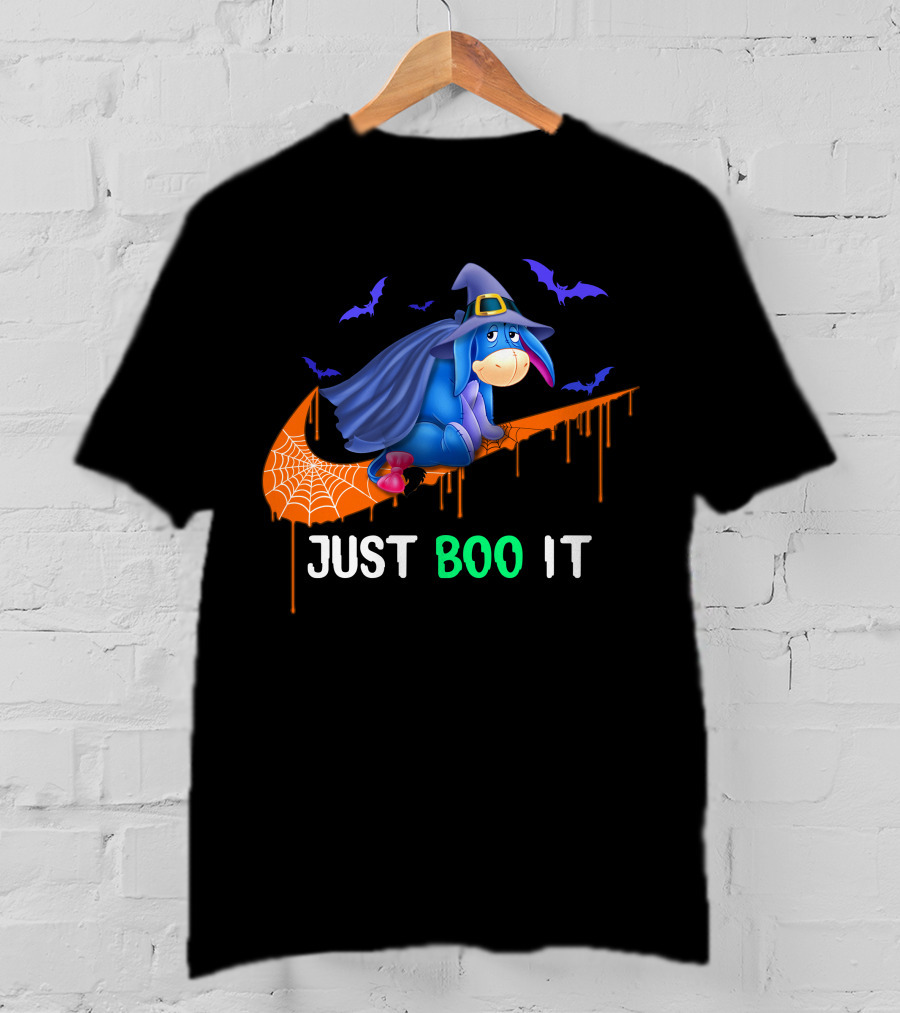 Just Boo It Eeyore Nike Witch Halloween Bats Cobweb T-Shirt