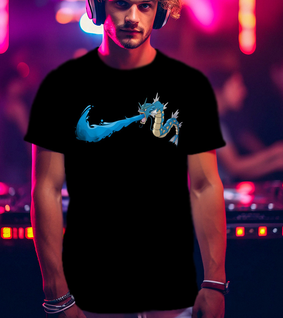 Gyarados Water Blast Attack Blue And Yellow T-Shirt