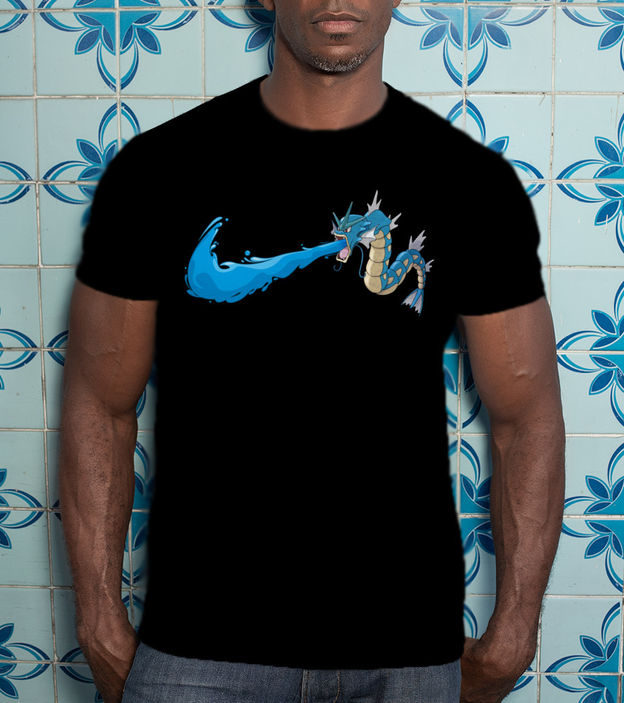 Gyarados Water Blast Attack Blue And Yellow T-Shirt