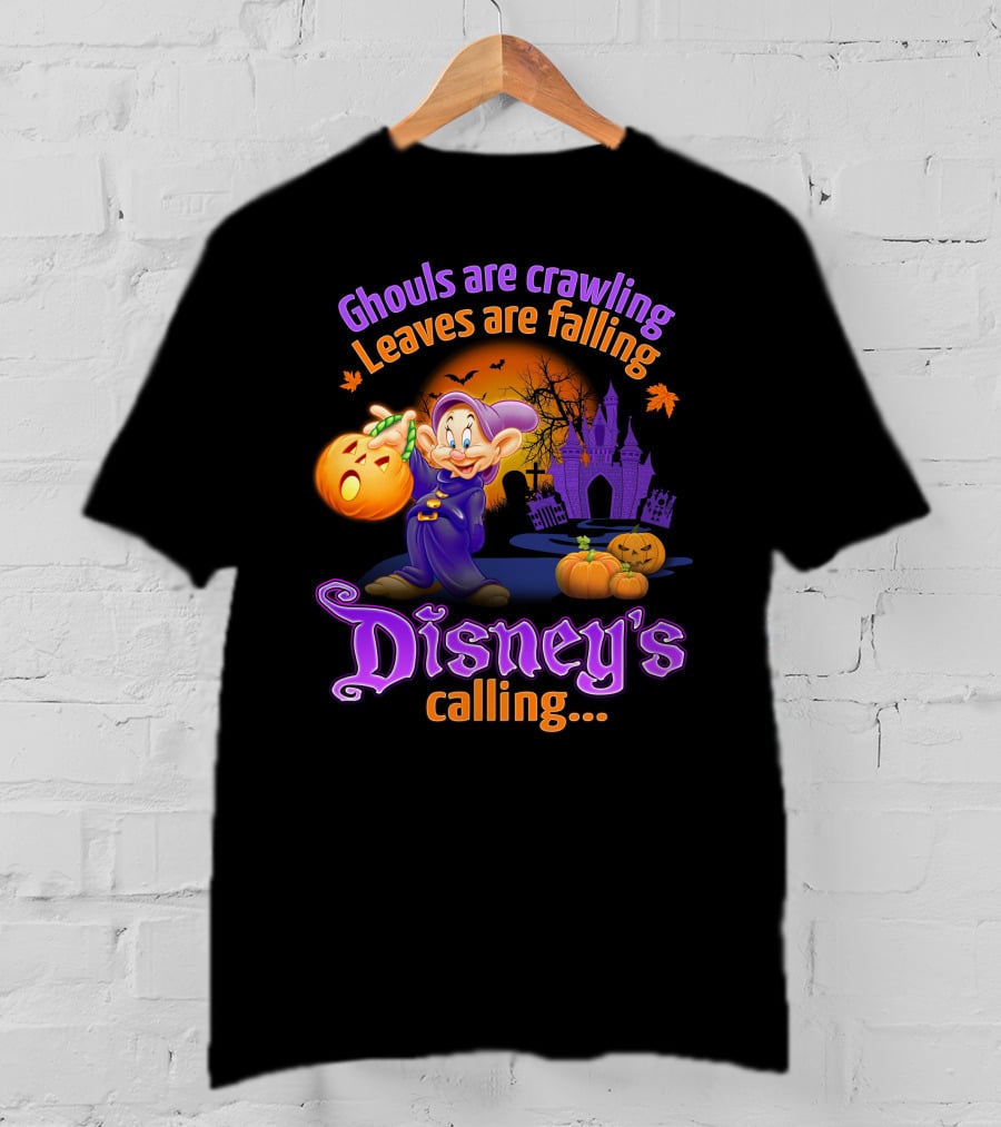 Ghouls Are Crawling Leaves Are Falling Disney's Calling Dopey Halloween T-Shirt