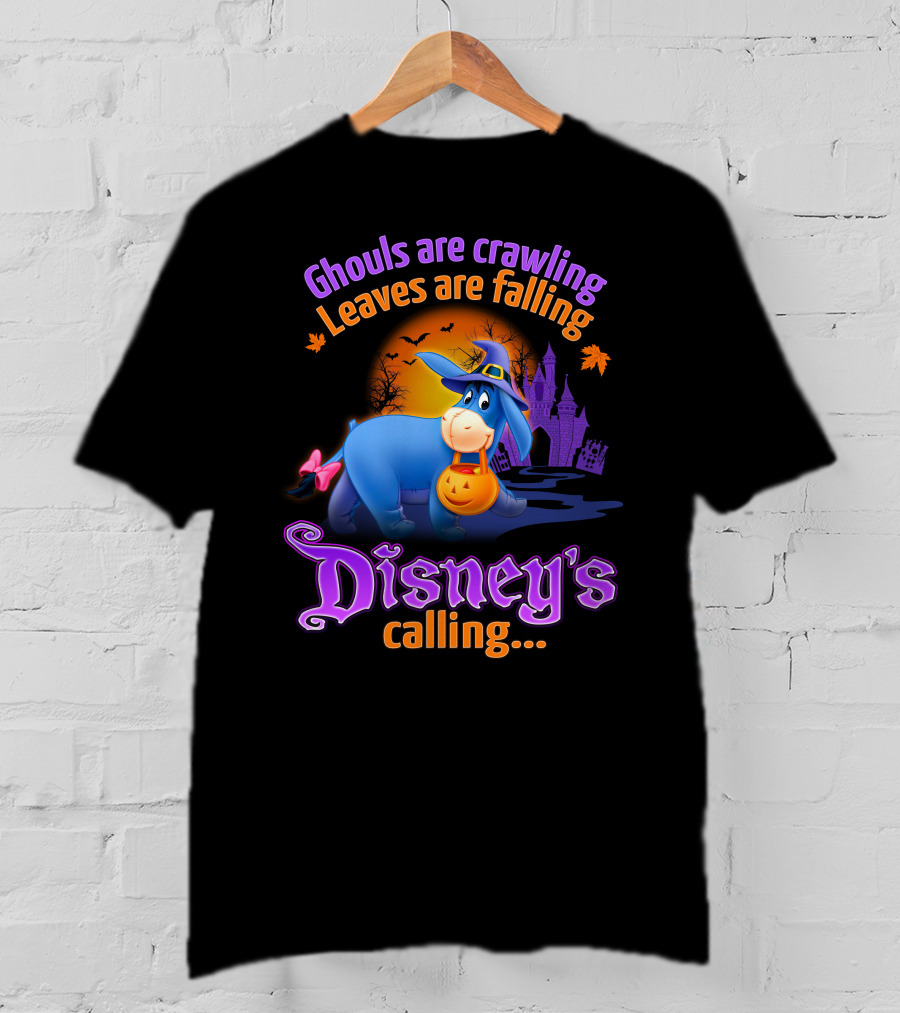 Ghouls Are Crawling Leaves Are Falling Disney's Calling Eeyore Halloween T-Shirt