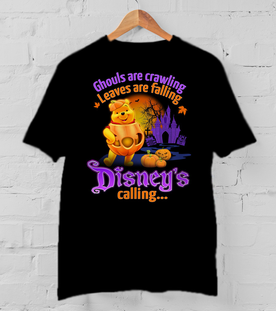 Ghouls Are Crawling Leaves Are Falling Disney's Calling Winnie The Pooh Halloween T-Shirt