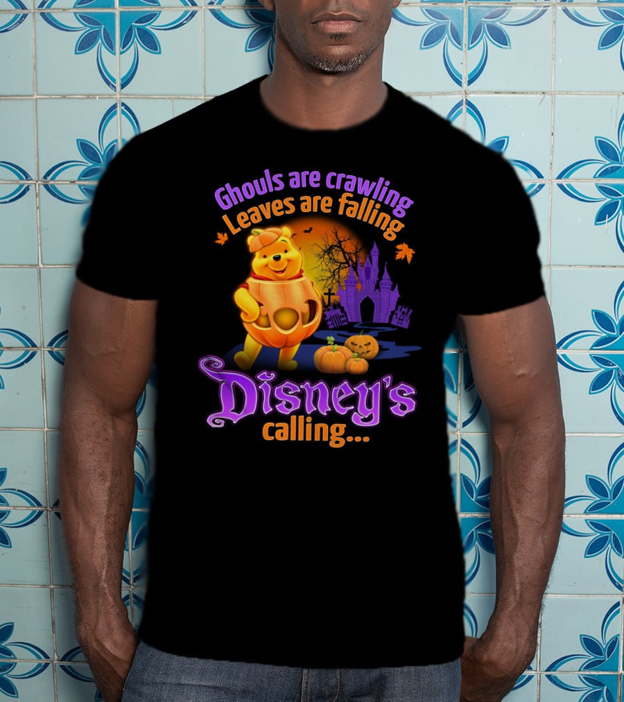 Ghouls Are Crawling Leaves Are Falling Disney's Calling Winnie The Pooh Halloween T-Shirt
