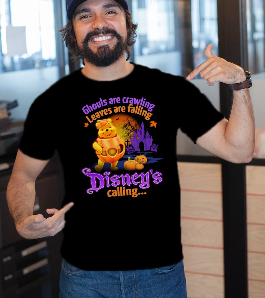Ghouls Are Crawling Leaves Are Falling Disney's Calling Winnie The Pooh Halloween T-Shirt