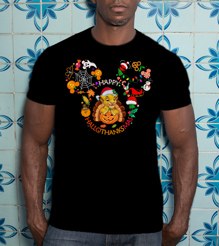 Happy Hallothanksmas Simba Pumpkin T-Shirt